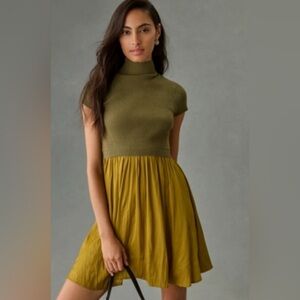 Anthropologie - THE THEA SHORT-SLEEVE TWOFER SWEATER MINI DRESS